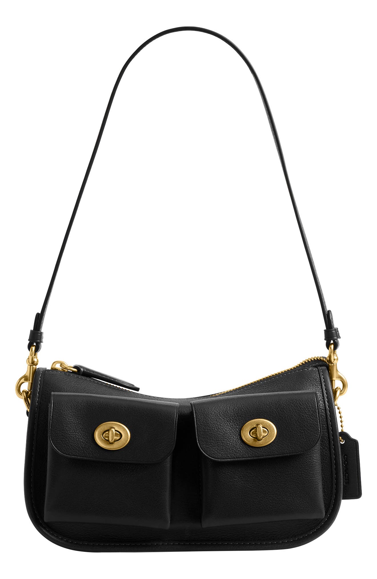 COACH Waverly Twin Turnlock Leather Shoulder Bag, Main, color, 