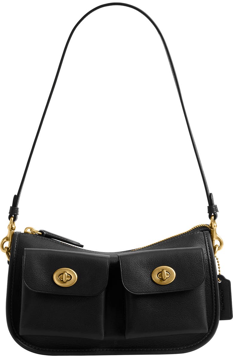 COACH Waverly Twin Turnlock Leather Shoulder Bag, Main, color,