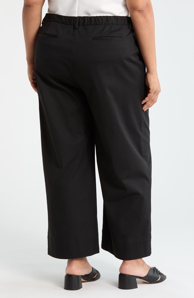 Eileen Fisher Ankle Wide Leg Pants, Alternate, color, Black