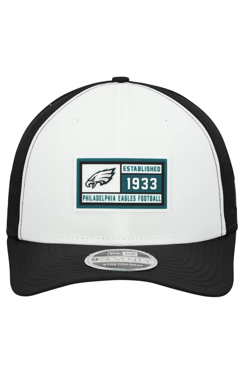 New Era Men's New Era  White/Black Philadelphia Eagles Established Patch 9SEVENTY Adjustable Hat, Alternate, color, White