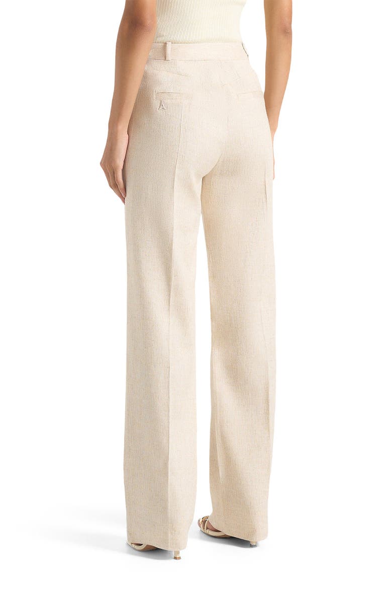 Julie Linen Twin Pleat Trousers, Alternate, color, Natural