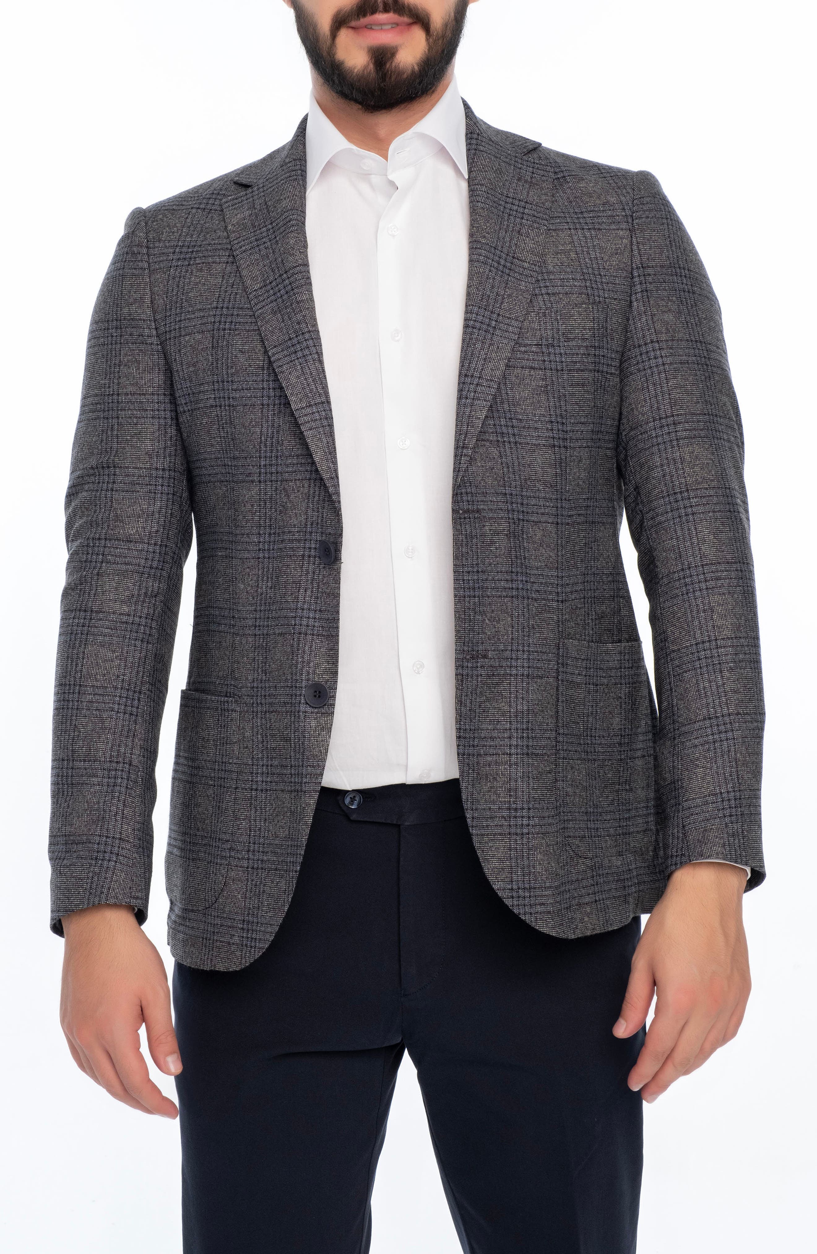 VELLAPAIS Plaid Sport Coat