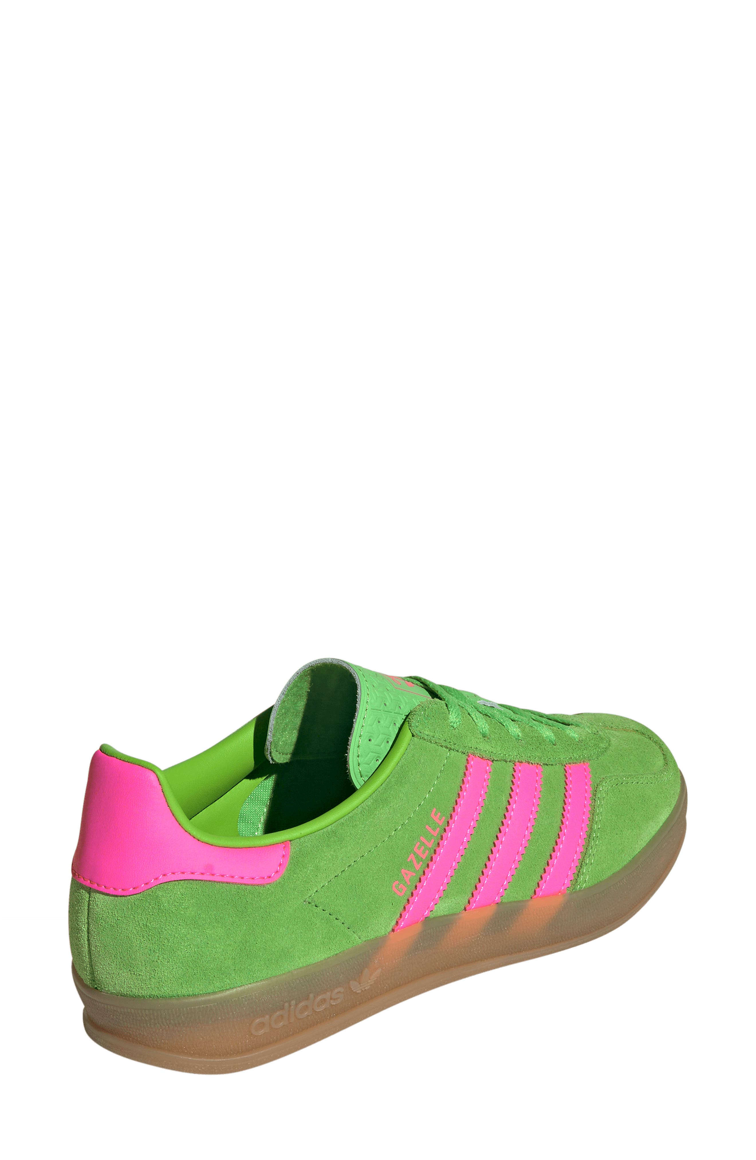 adidas Gazelle Indoor Sneaker, Alternate, color, Lucid Lime/ Lucid Pink/ Gum