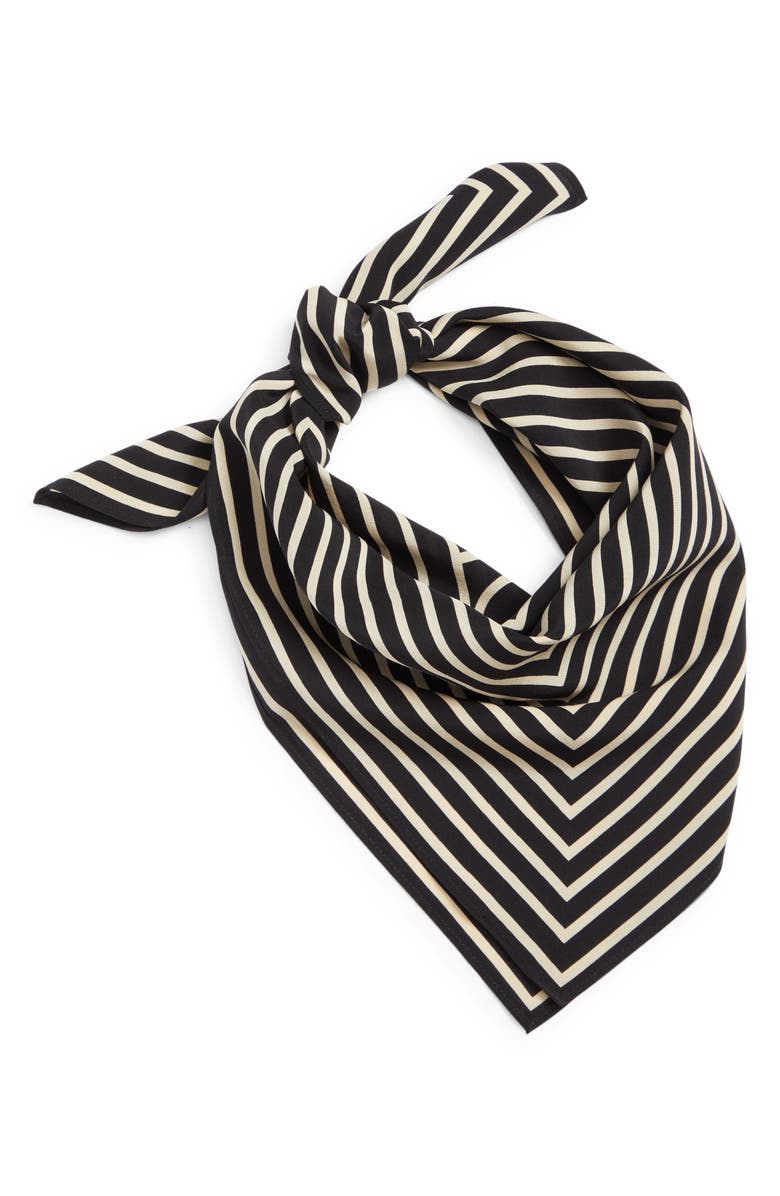 TOTEME Geometric Monogram Silk Scarf, Alternate, color, Black