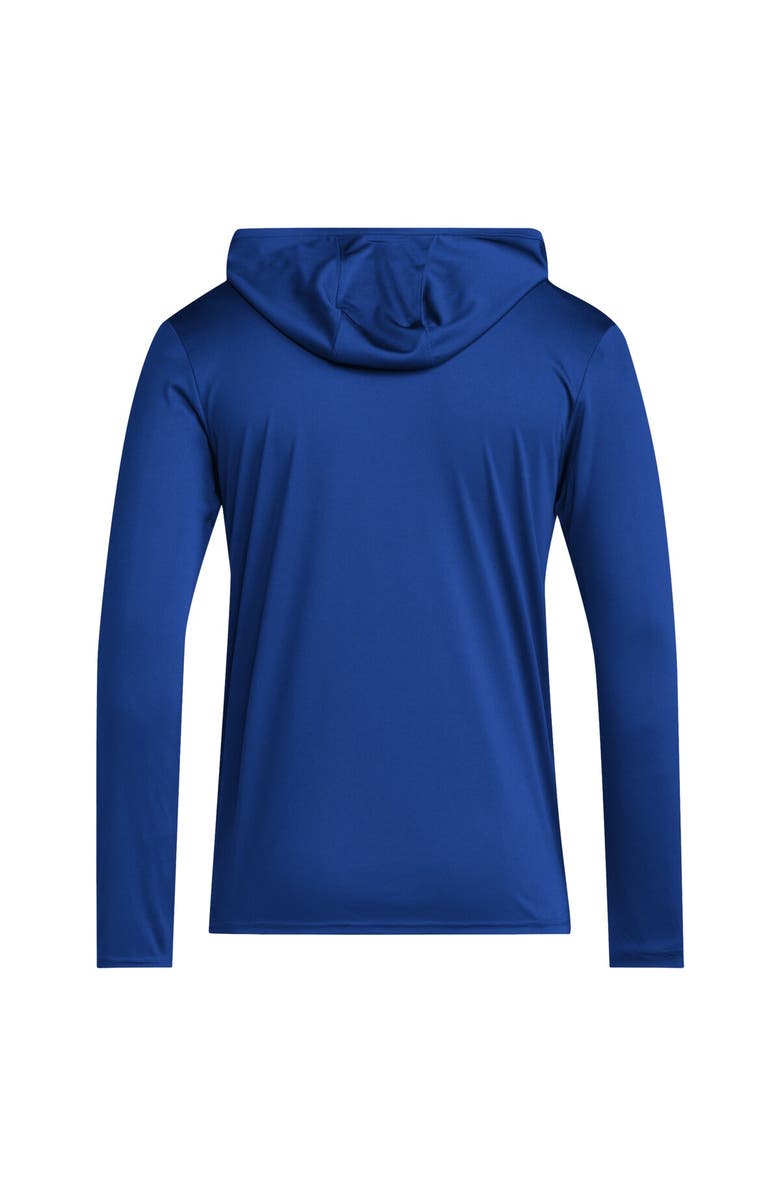adidas Men's adidas Royal Kansas Jayhawks 2024 Sideline Hooded Long Sleeve T-Shirt, Alternate, color, 
