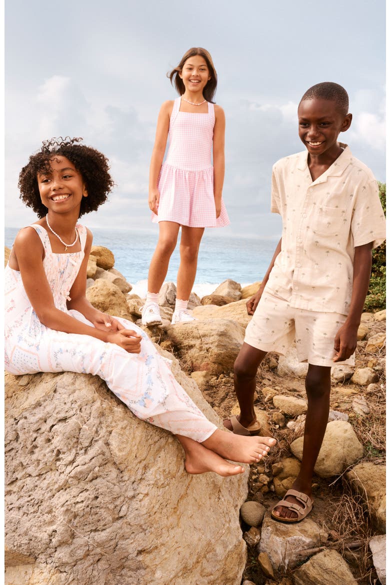 Kids' Linen Blend Shorts, Alternate, color, SEAGRASS