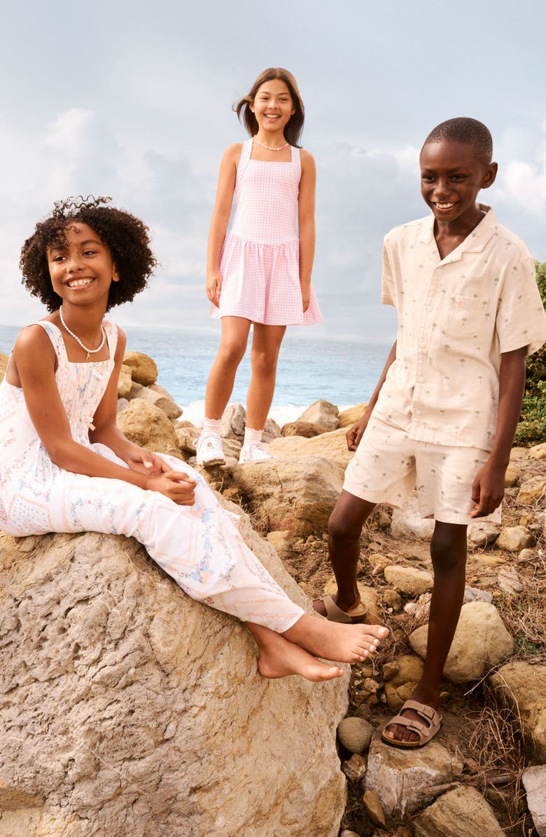 abercrombie kids Kids' Linen Blend Shorts, Alternate, color, Seagrass