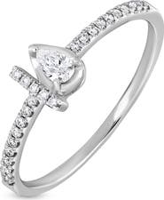 Bony Levy Maya Pear Cut Diamond Pavé Ring