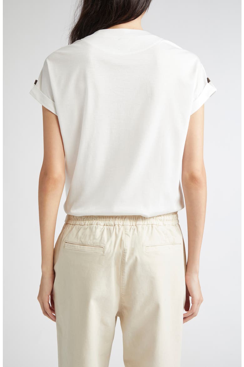 Grosgrain Loop Detail T-Shirt, Alternate, color, 01 WHITE