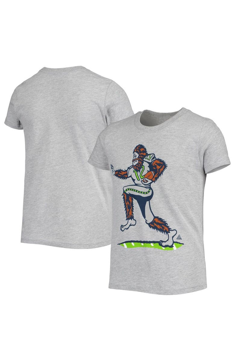 The Great PNW Youth THE GREAT PNW Heathered Gray Seattle Seahawks Squatchback T-Shirt, Main, color, 