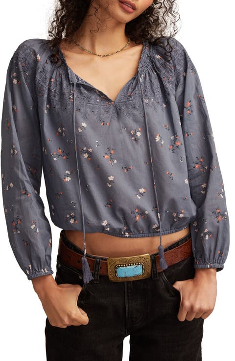 Embroidered Peasant Top