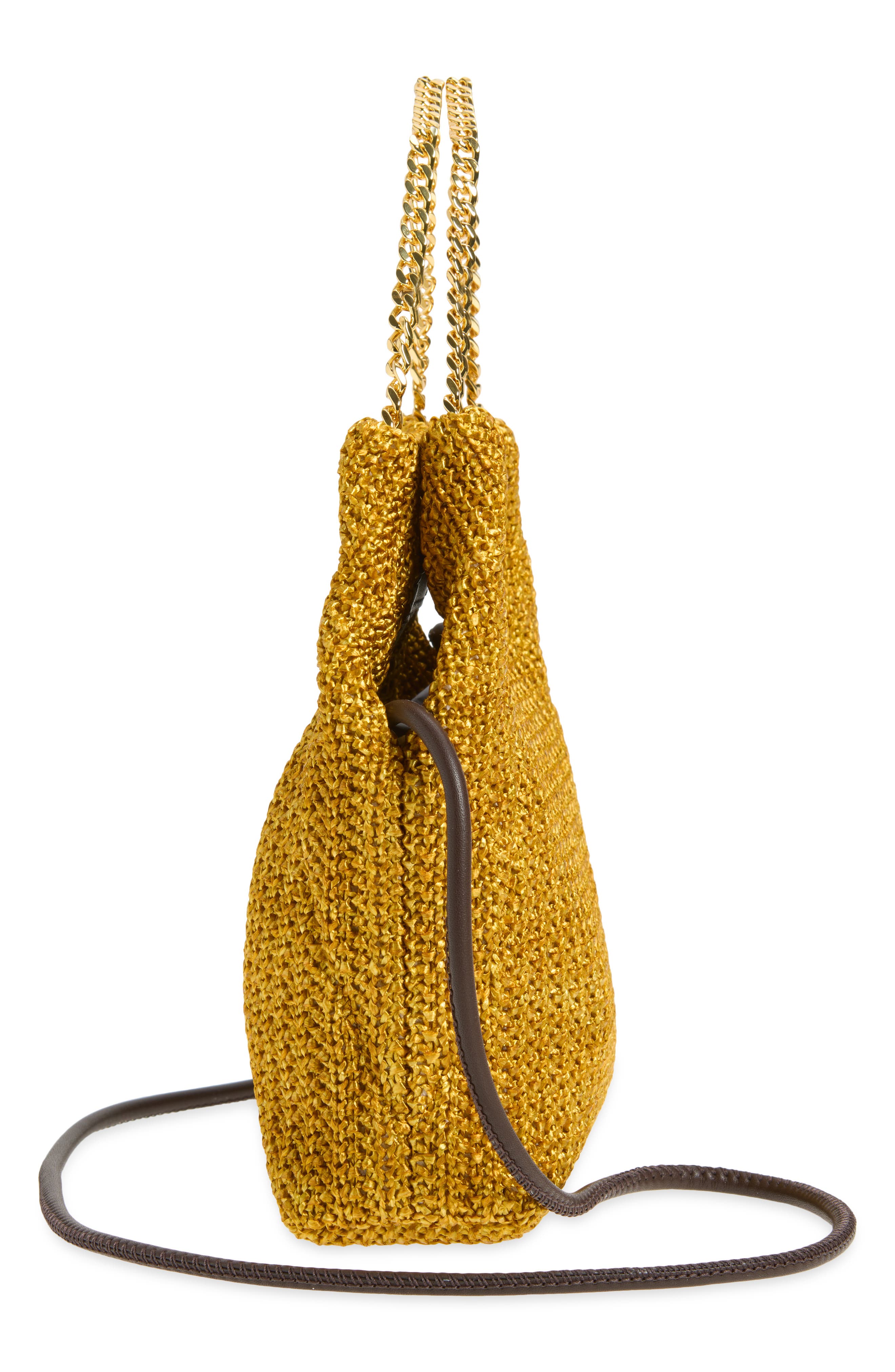 Veronica Beard Small Woven Slouch Bag, Alternate, color, Gold