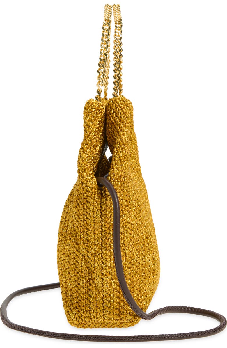 Veronica Beard Small Woven Slouch Bag, Alternate, color, Gold