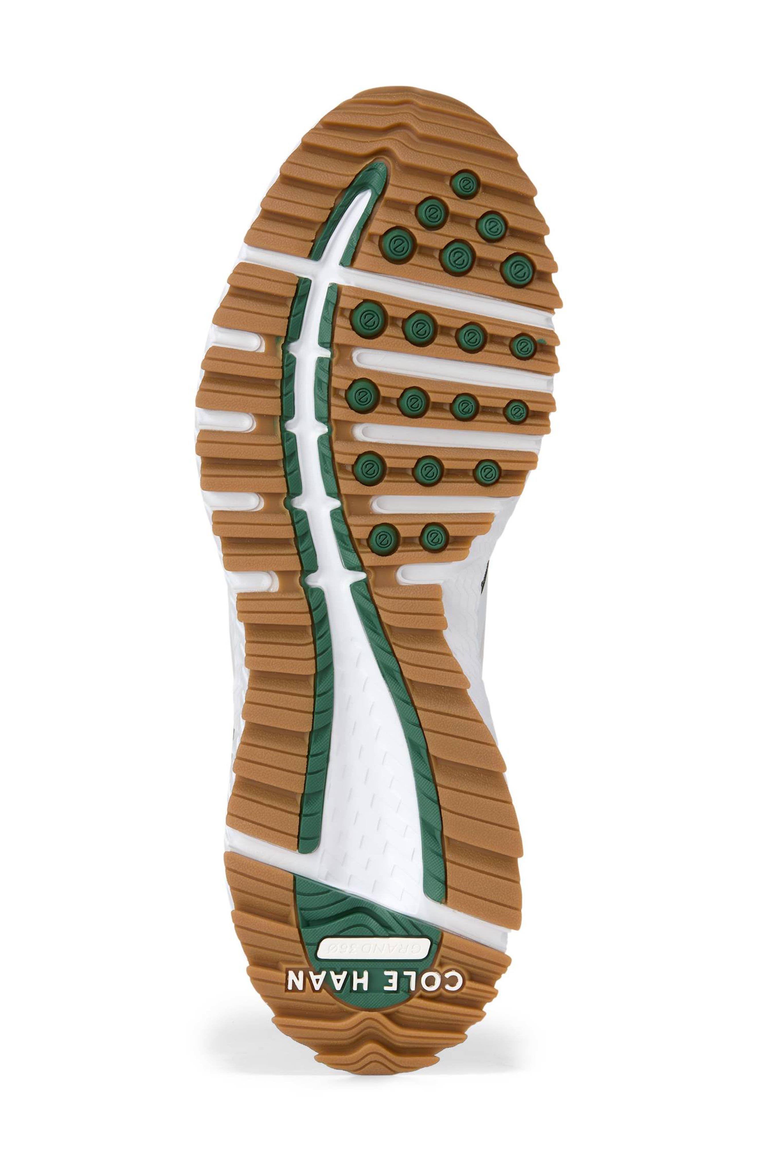 Cole Haan ZeroGrand Overtake II Waterproof Golf Shoe, Alternate, color, Optic White / Myrtle / Gum