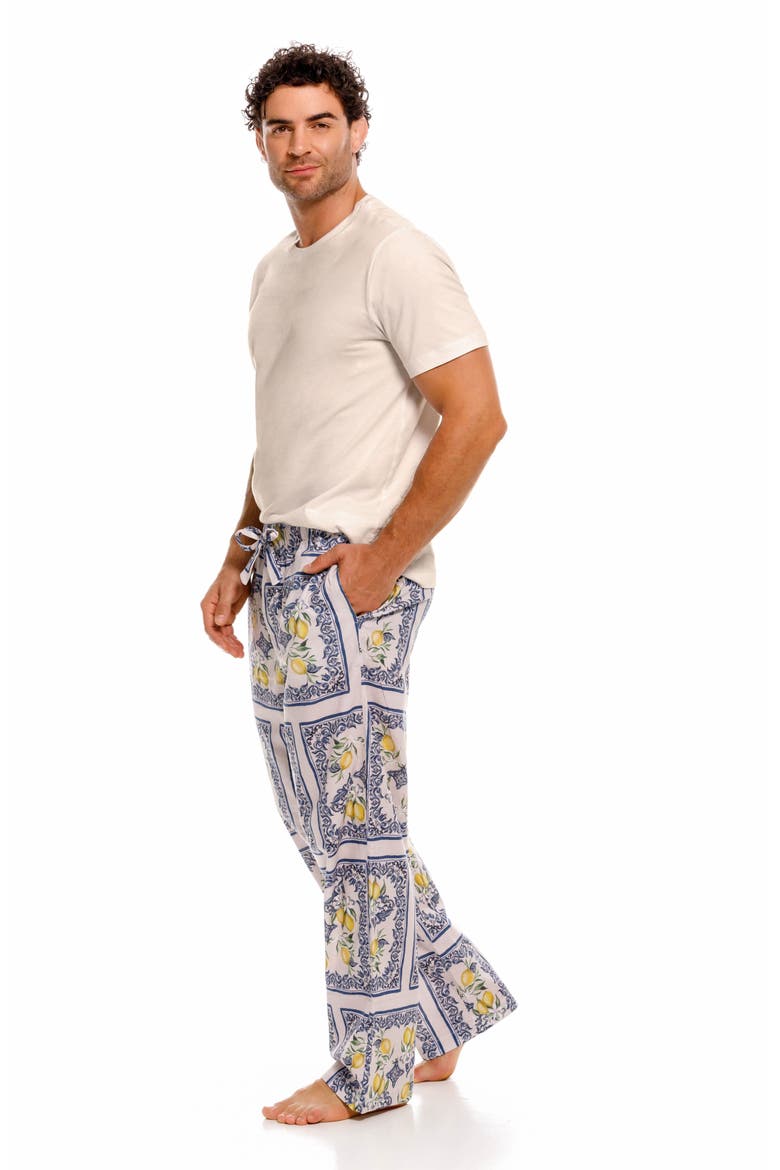 Drew Capri Linen Pajama Pants, Alternate, color, WHITE