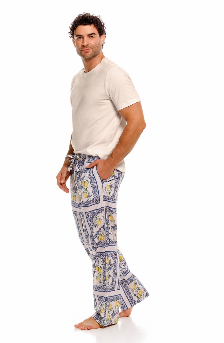 The Lazy Poet Drew Capri Linen Pajama Pants, Alternate, color, White