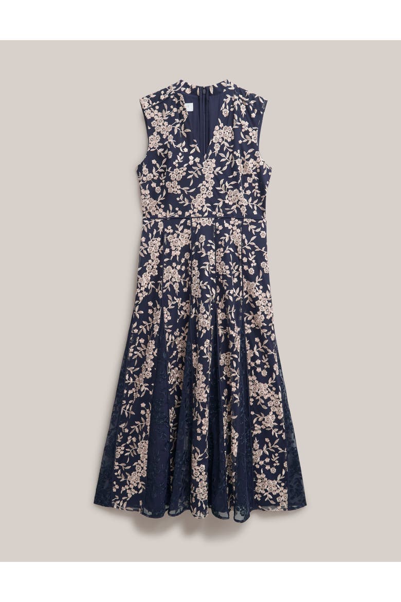 Quin Sleeveless V-Neck Embroidered Dress, Alternate, color, Midnight Blush