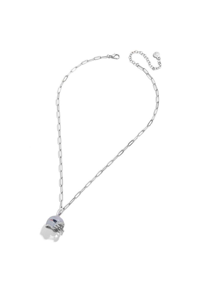 Women's BaubleBar New England Patriots Helmet Charm Necklace, Alternate, color, Silver