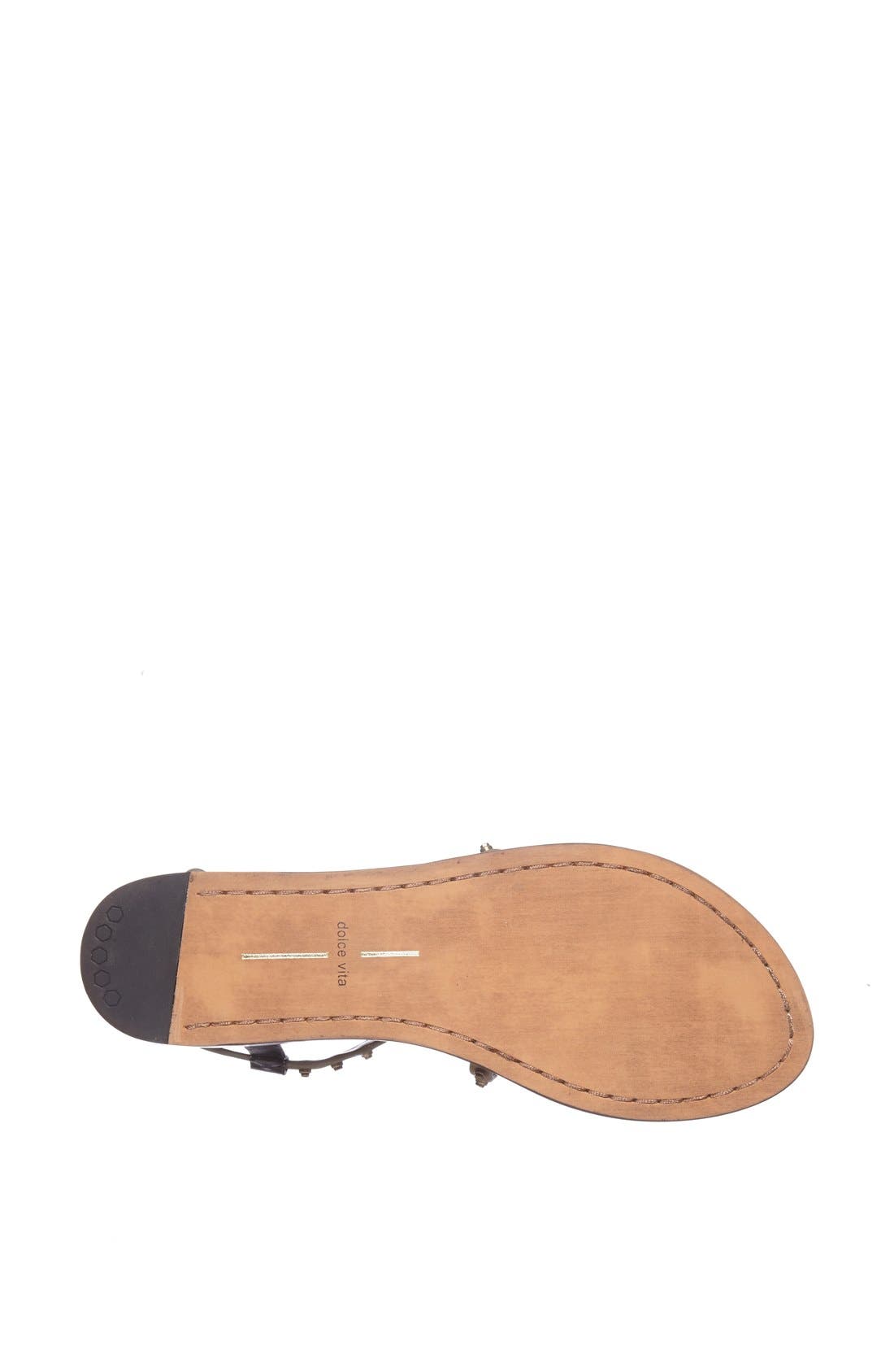 'Flame' Studded Leather Sandal, Alternate, color, MOSS
