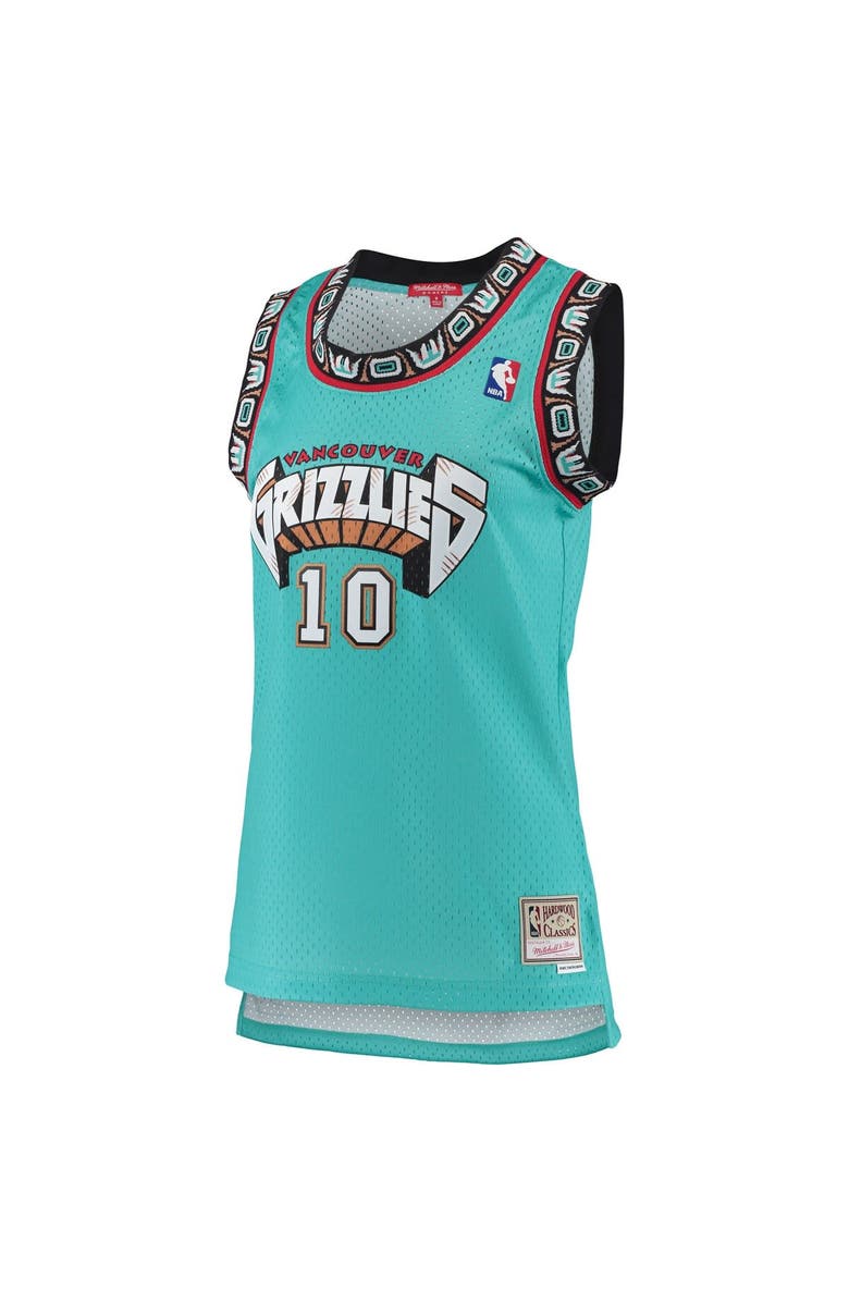 Mitchell & Ness Women's Mitchell & Ness Mike Bibby Turquoise Vancouver Grizzlies 1998/99 Hardwood Classics Swingman Jersey, Alternate, color, 