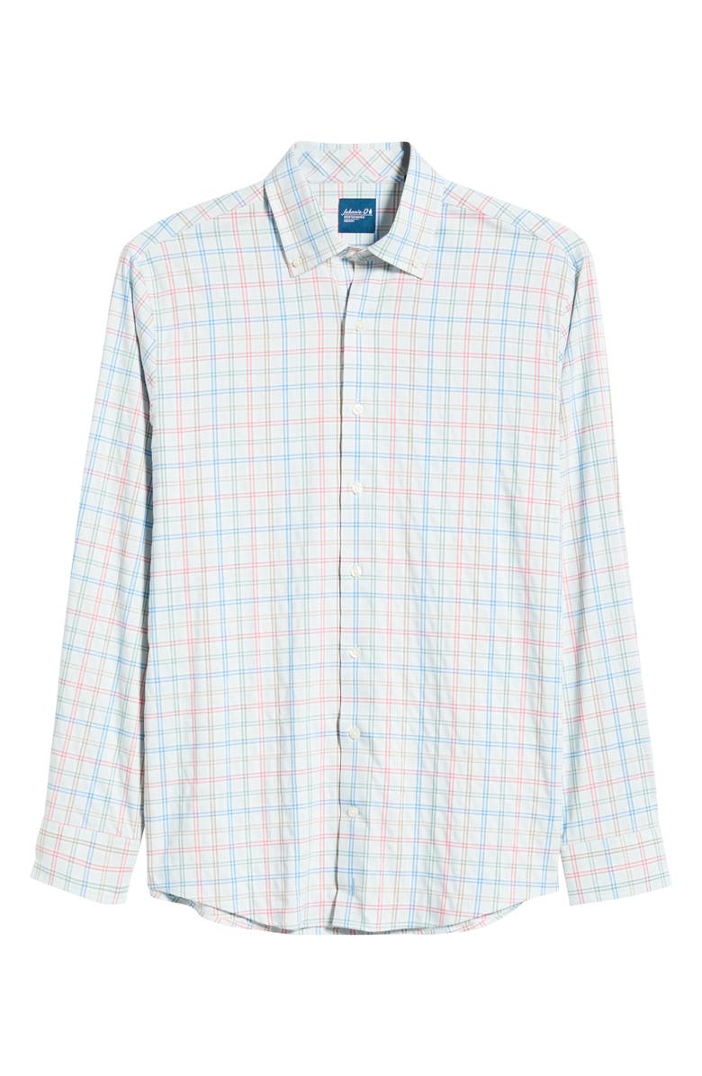 johnnie-O Bingham Tattersall Check Everyday Performance Button-Down Shirt, Alternate, color, Gulf Blue