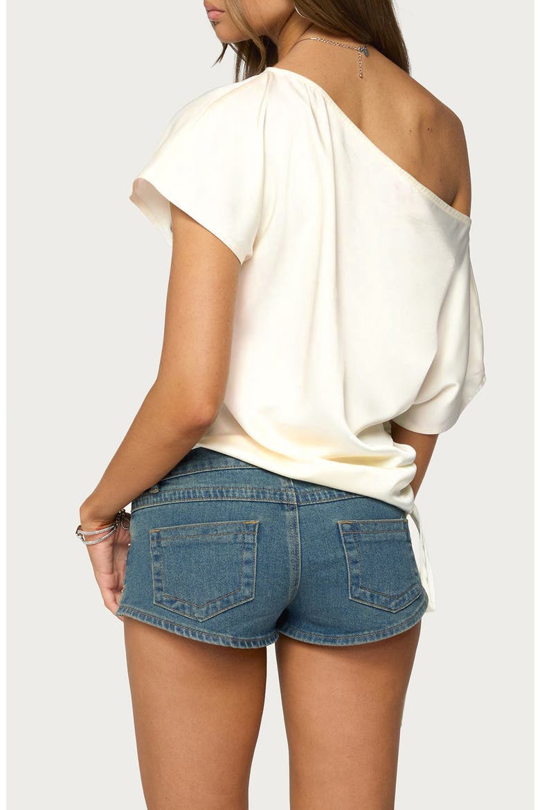 Jori Off Shoulder Satin Top, Alternate, color, CREAM