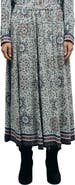 GERARD DAREL Printed Midi Skirt Border Hem