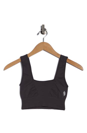 Free People Karma Square Neck Sports Bra In Gray