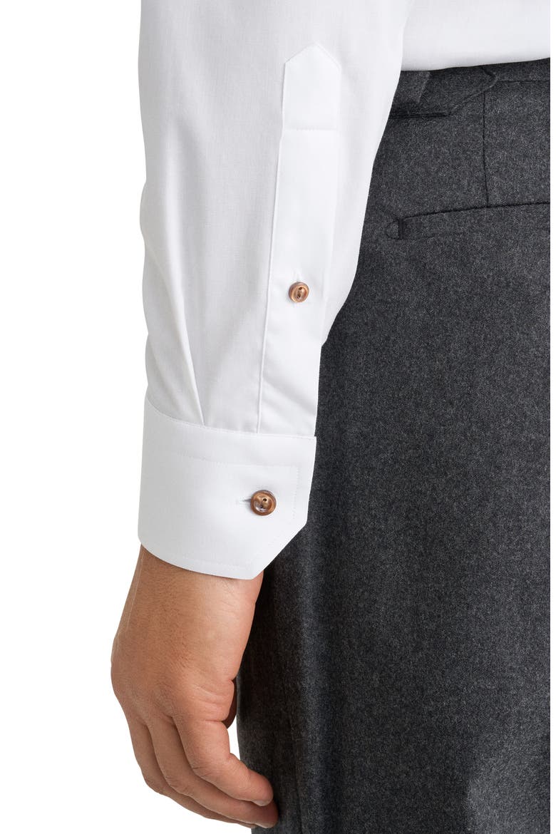 Slim Fit Solid Cotton Shirt with Paisley Trim, Alternate, color, WHITE