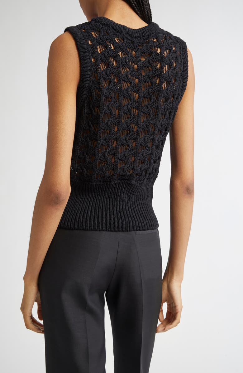 BITE Studios Vica Organic Cotton Sweater Vest, Alternate, color, Black