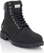 PHILIPP PLEIN Nubuck Leather Mid Boots Monogram Men