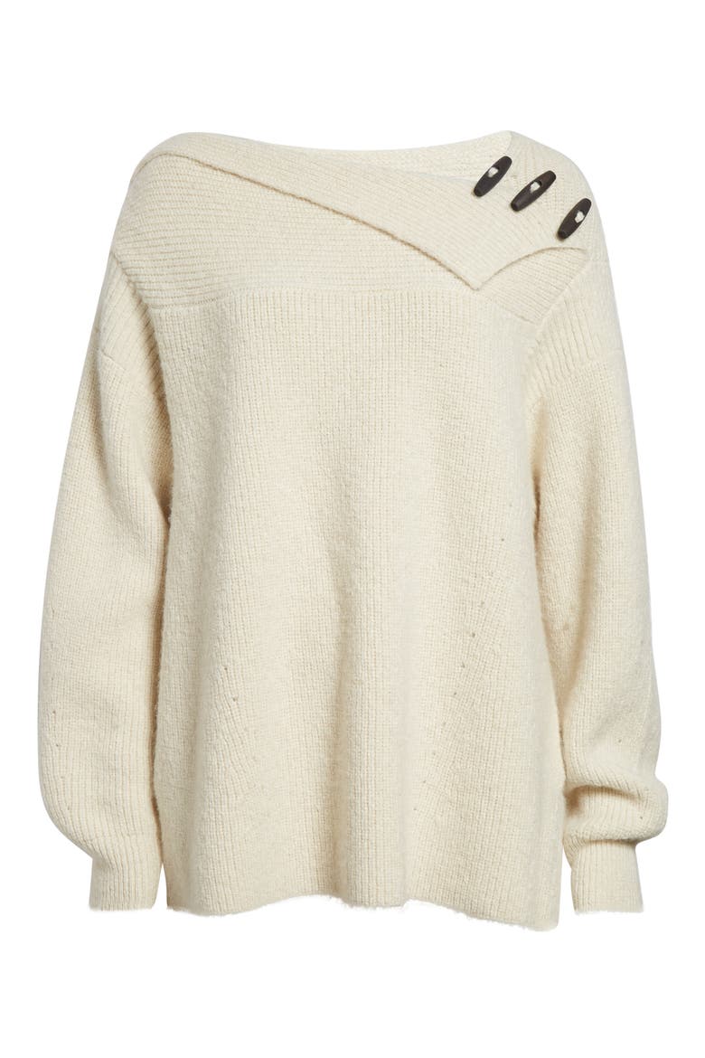 Thais Alpaca Blend Rib Sweater, Alternate, color, ECRU