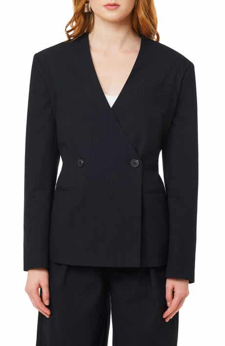 The Belted Pinstripe Blazer