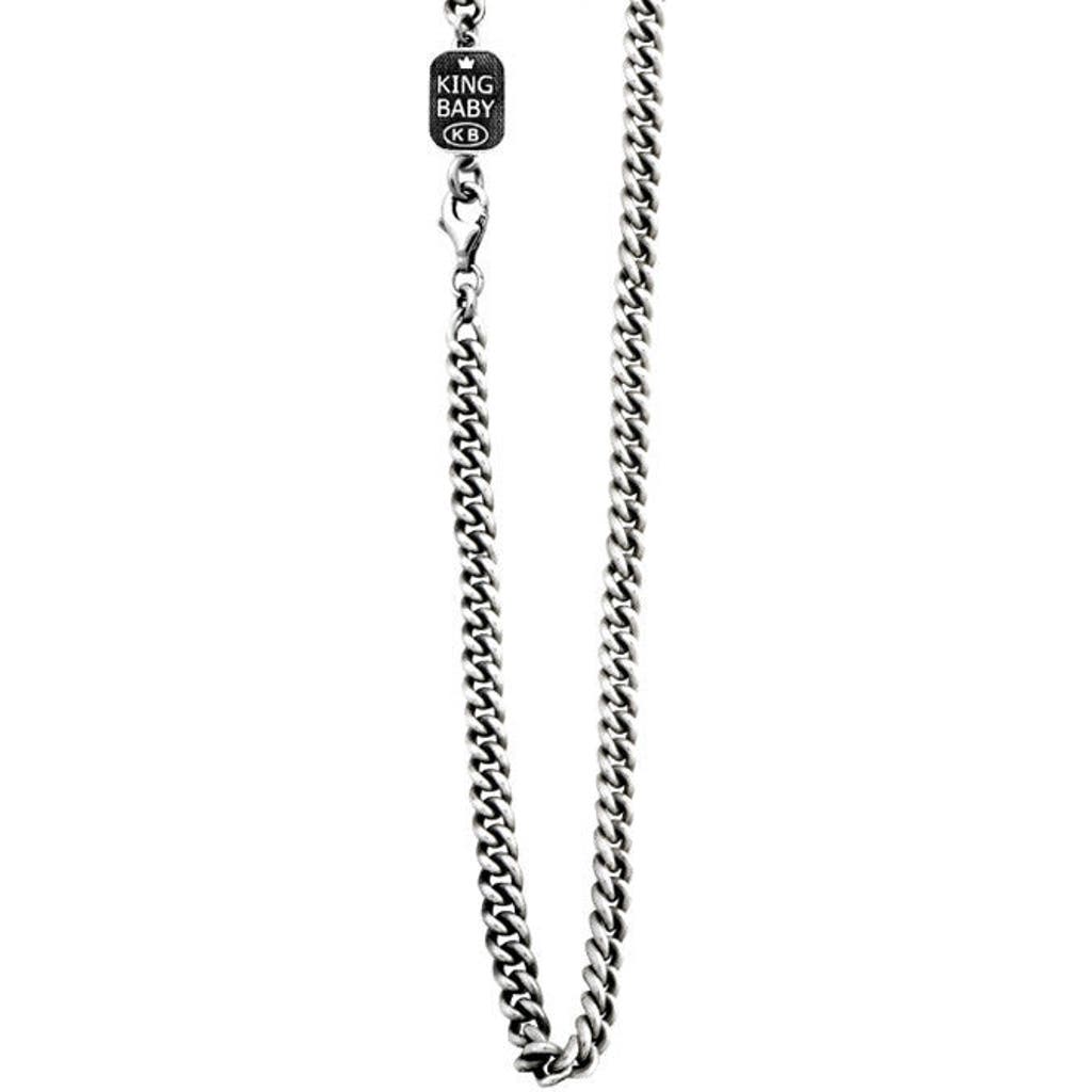King Baby Studio Large 2mm Curb Link Necklace In Silver
