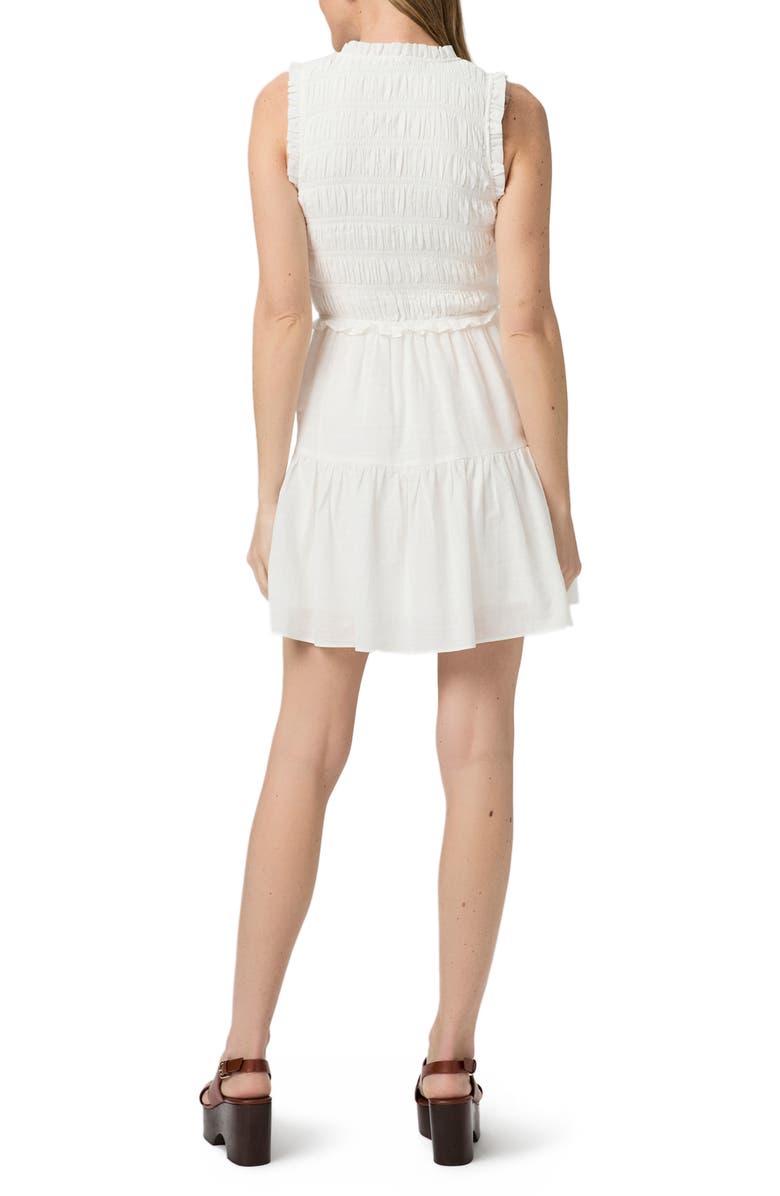 PAIGE Fraise Smock Bodice Cotton Blend Minidress, Alternate, color, White