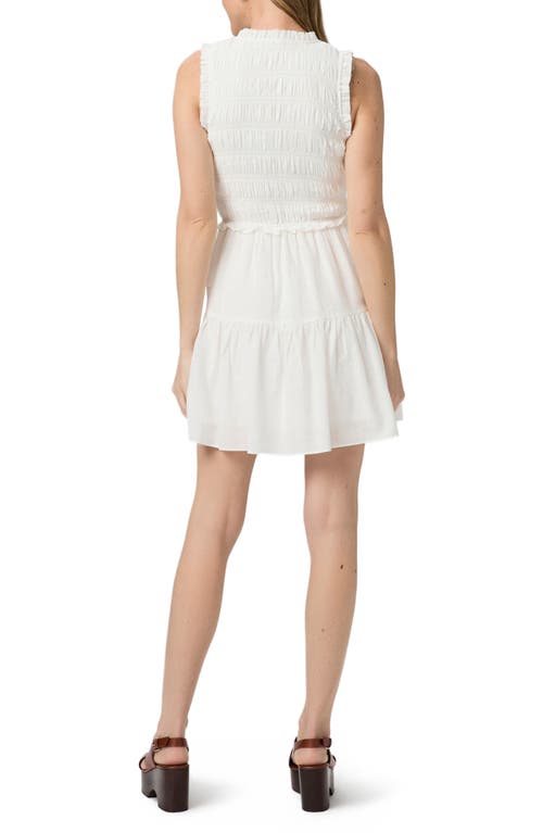 Shop Paige Fraise Smock Bodice Cotton Blend Minidress In White