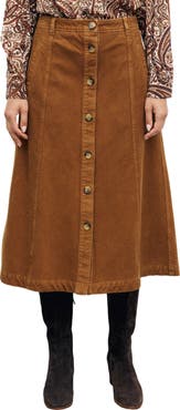 GERARD DAREL Tiphaine Button Front Midi Skirt