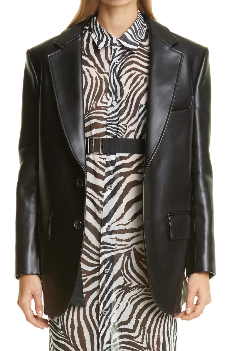 Junya Watanabe Faux Leather Blazer, Main, color, 