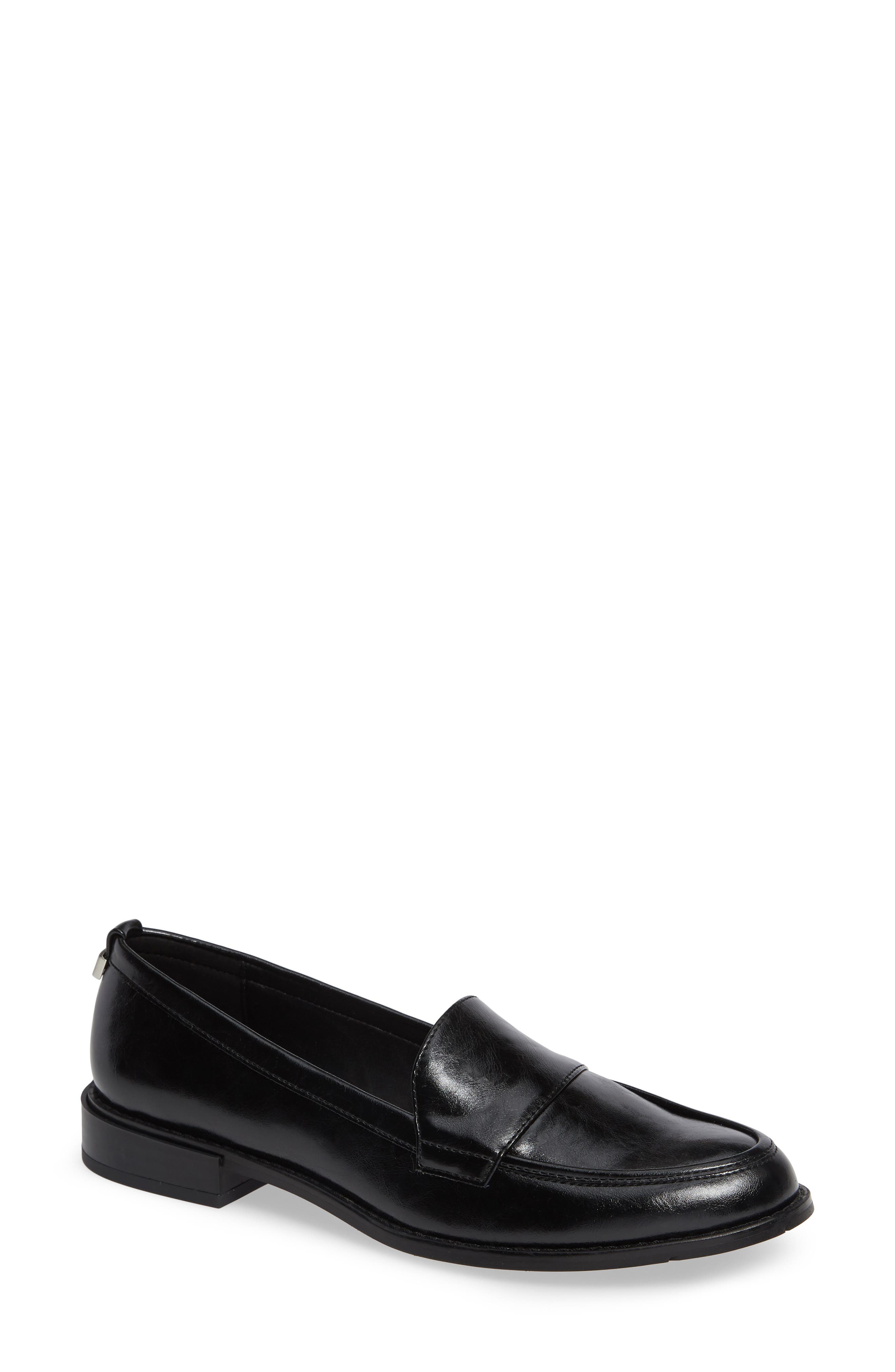 Amaya Loafer, Main, color, BLACK FAUX LEATHER