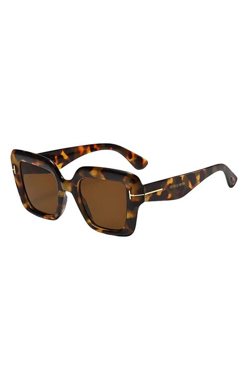 Fifth & Ninth Malia 58mm Polarized Square Sunglasses In Brown