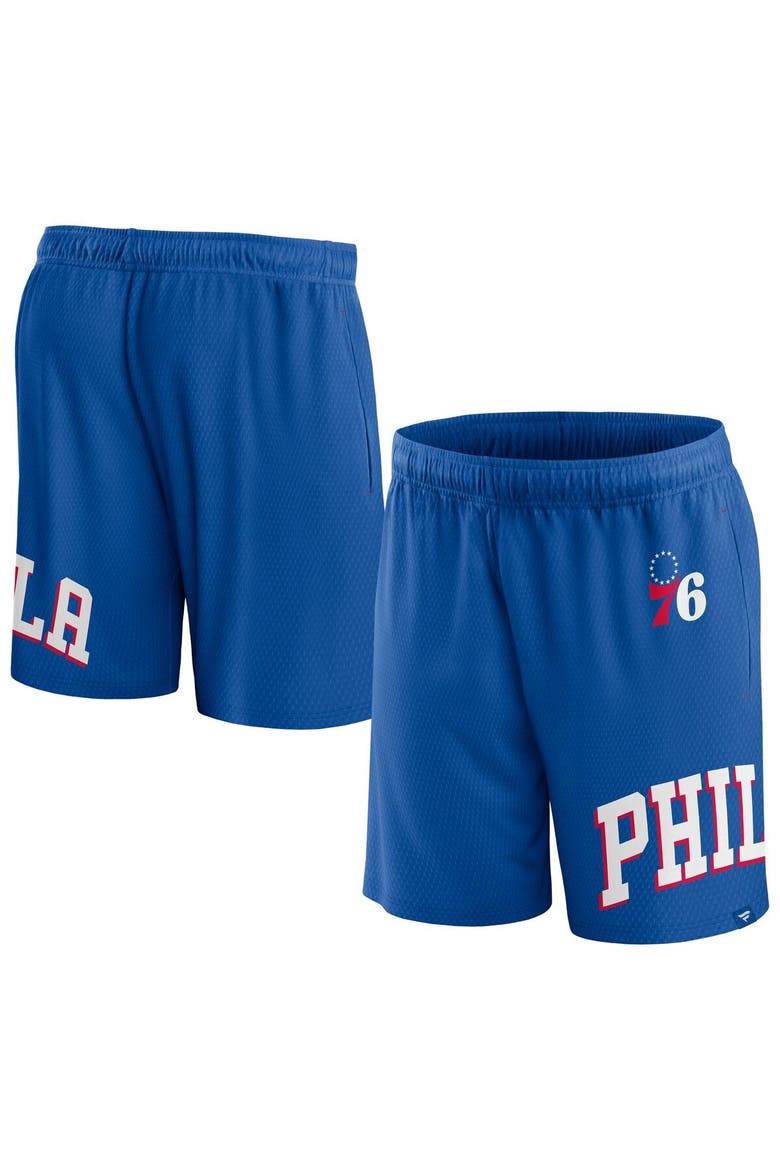 Men's Fanatics Branded Royal Philadelphia 76ers Free Throw Mesh Shorts, Main, color, Royal