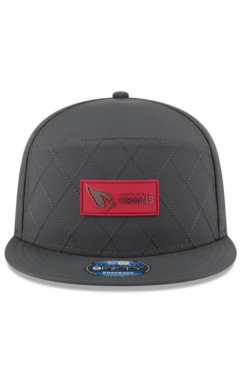 New Era Men's New Era Charcoal Arizona Cardinals 2025 Sideline Cold Weather Split Panel 9FIFTY Snapback Hat, Alternate, color, Charcoal