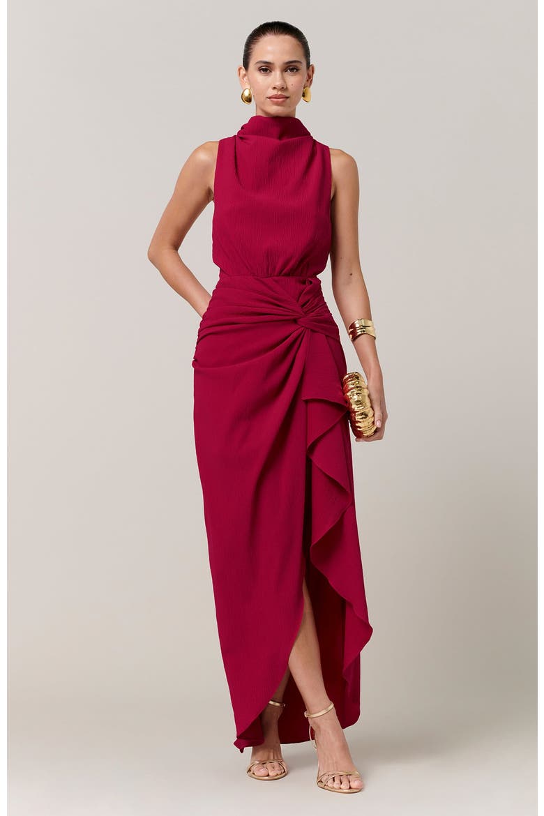 Ursula Midi Dress, Alternate, color, Plum Red