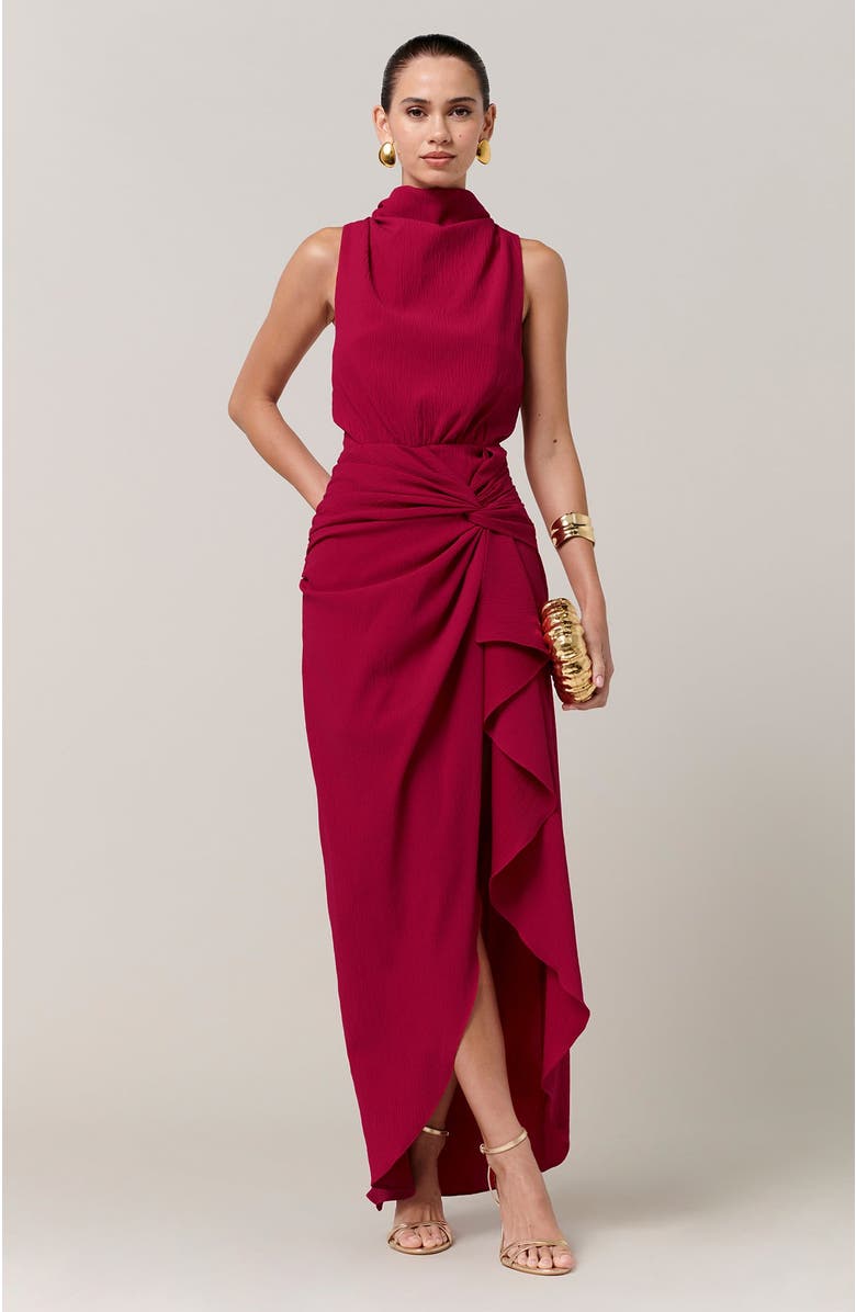 SAVEL Ursula Midi Dress, Alternate, color, Plum Red