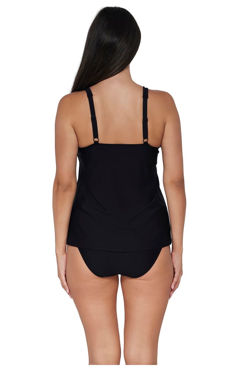 Sunsets Escape Jenna Tankini Swimsuit Top, Alternate, color, Black