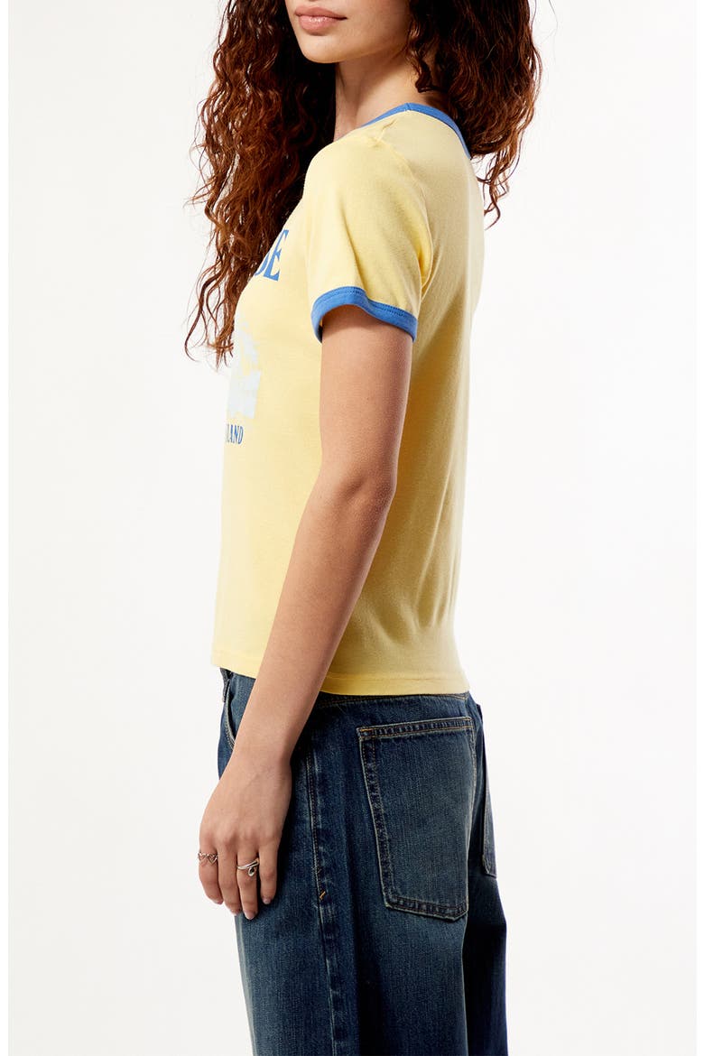Paradise Skimmer Ringer Graphic T-Shirt, Alternate, color, YELLOW