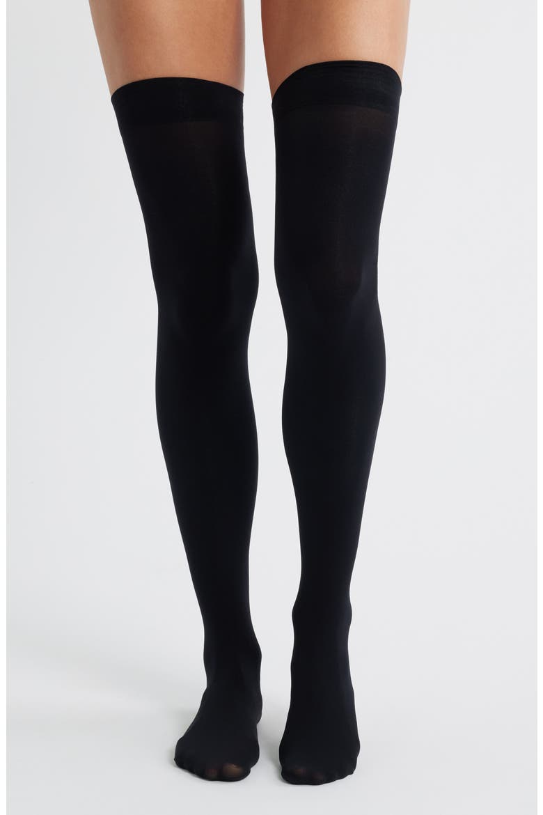 Qpaque Over the Knee Socks, Main, color, BLACK