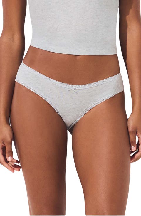 Lightweight Cotton Lace Trim Briefs (Regular & Plus)