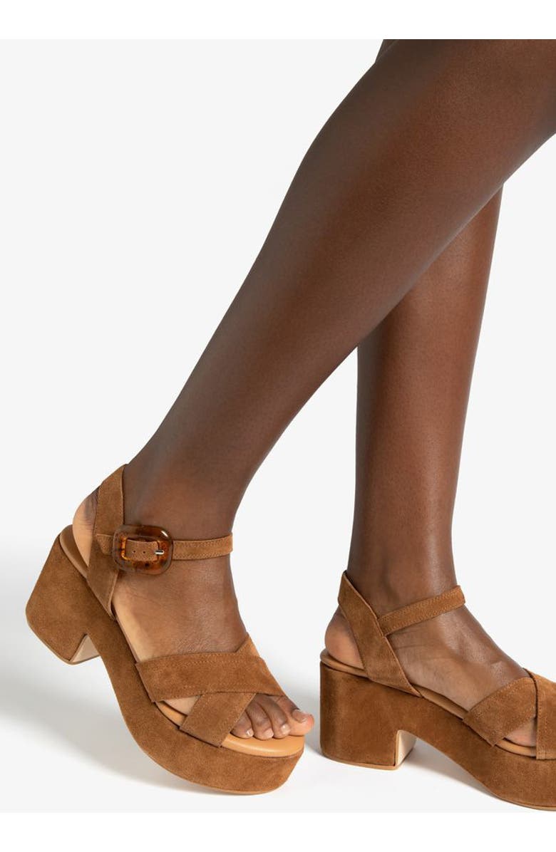 Penelope Chilvers Bella Ankle Strap Platform Sandal, Alternate, color, Peat