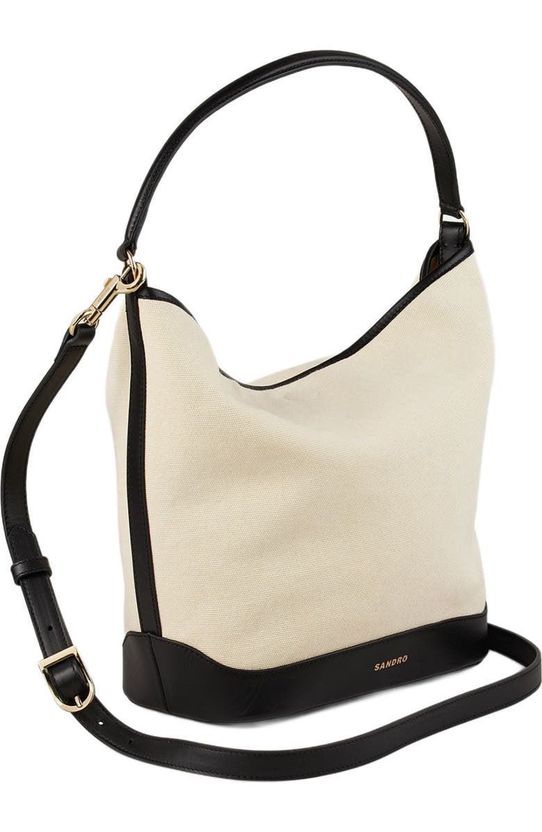 SANDRO Tangoso canvas bucket bag, Alternate, color,